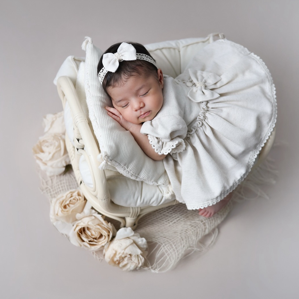 Baby Clothing On Sale - Pasgeboren fotografie rekwisieten babymeisjeskleding kanten rug