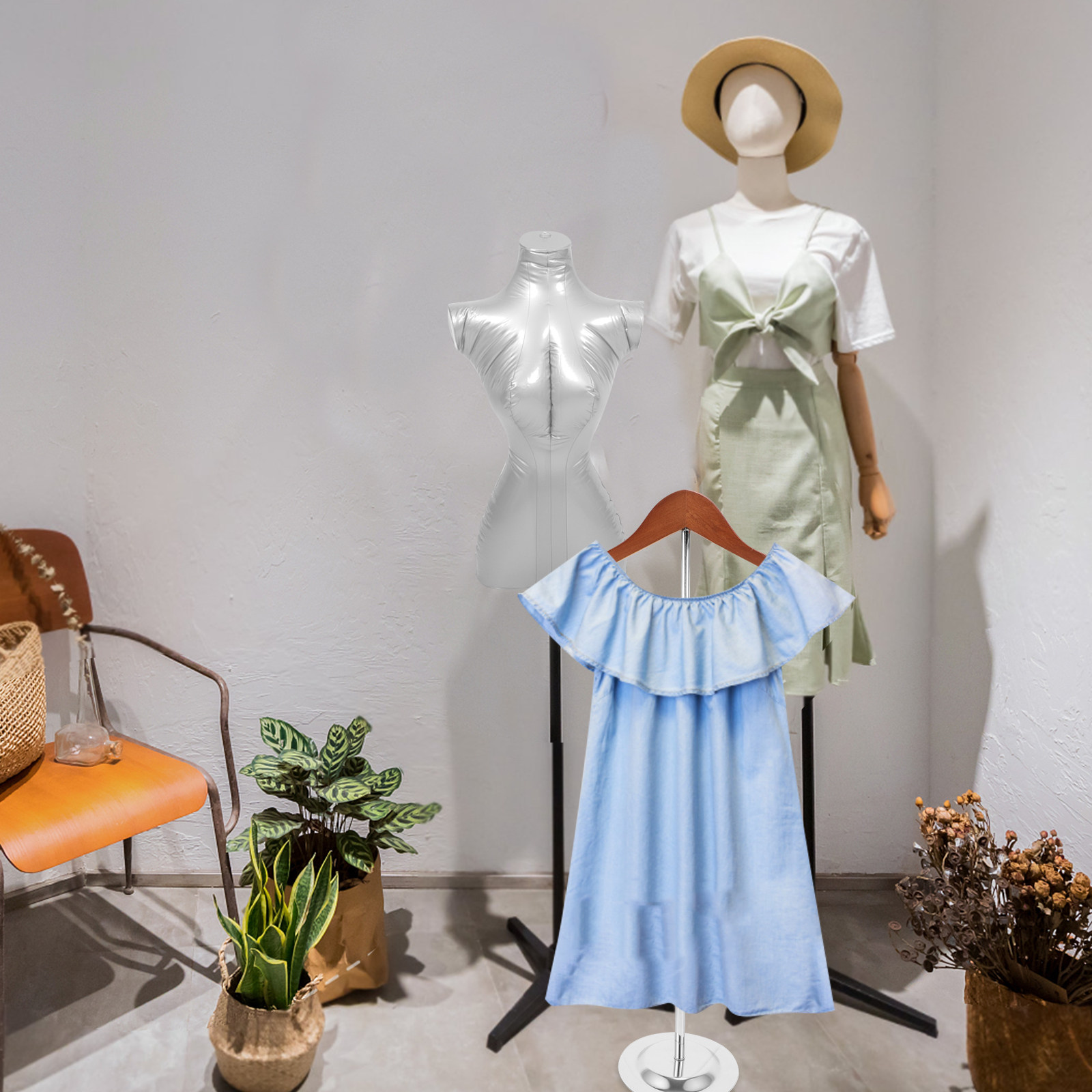 Baby Clothing Display Stand - T-vormige kledingdisplaystandaard met verstelbare hoogte voor