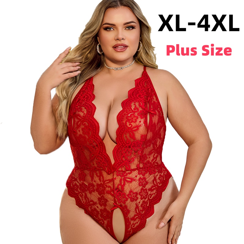Baby Clothing Night - XL-4XL Crotchless kanten bodysuit sexy zomerlingerie