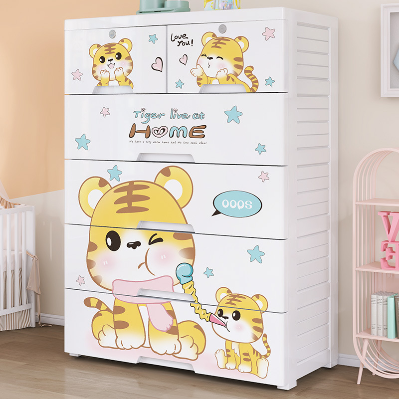 Baby Clothing Cupboard - Verdikte kunststof opbergkast met vijf laden,
