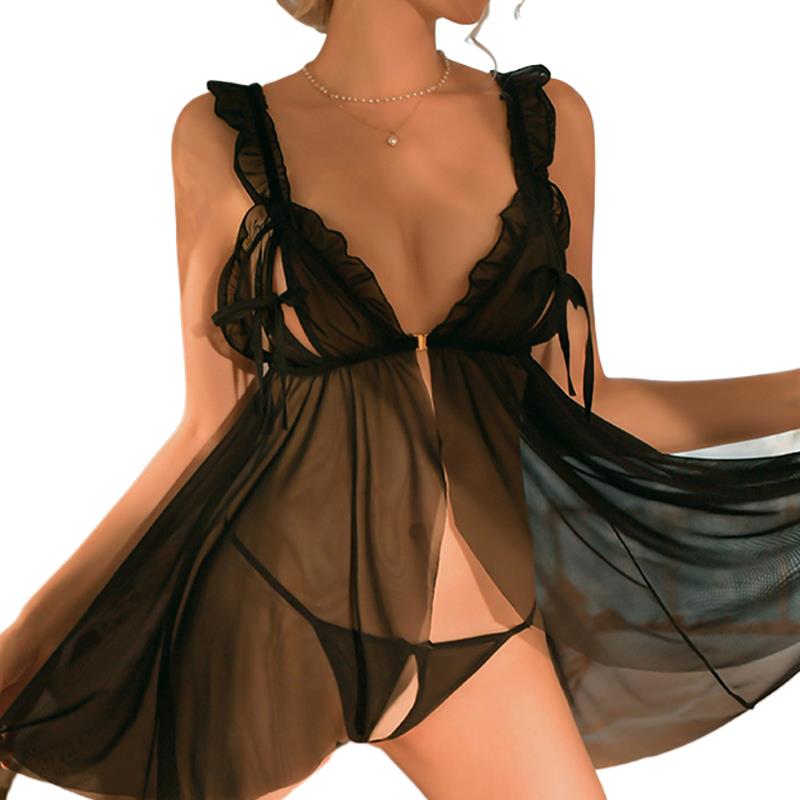 Baby Clothing Night - Sexy Lingerie Vrouwen Crotchless Nachtkleding Pyjama