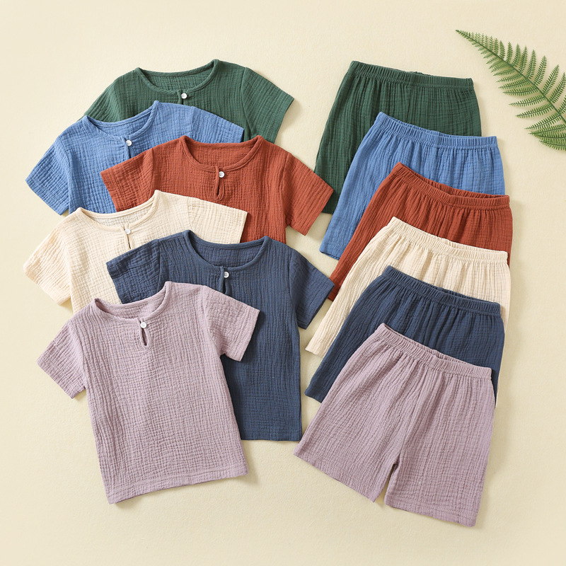 Baby Clothing Factory Shop - 100% katoenen mousseline baby zomer 2-delige